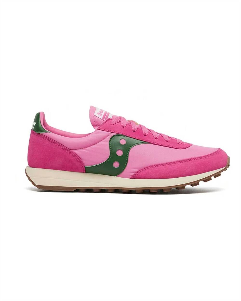 NEW SAUCONY women's trainer 80 shoes in pink/forrest rose